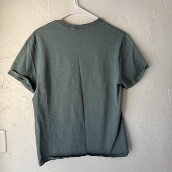 Champion Shirt Mens Small Green Chenille Patch Logo Short Sleeve Casual Tee - Picture 5 of 7